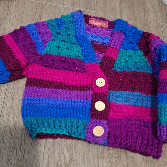 New Handmade Knit  Toddler Sweater Size 2-3 - Picture 7 of 7